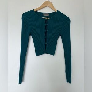Teal cutout sweater
